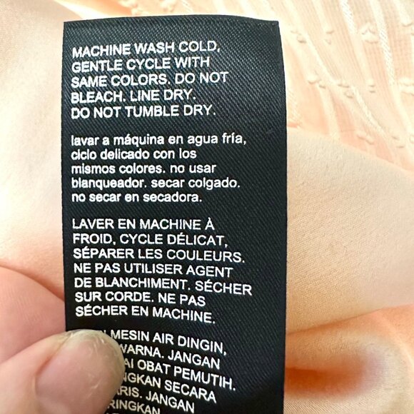 Bebe Textured Ruffle Surplice Maxi Dress Peach Pink NWT Size 2 | Wedding Guest S - Picture 9 of 9